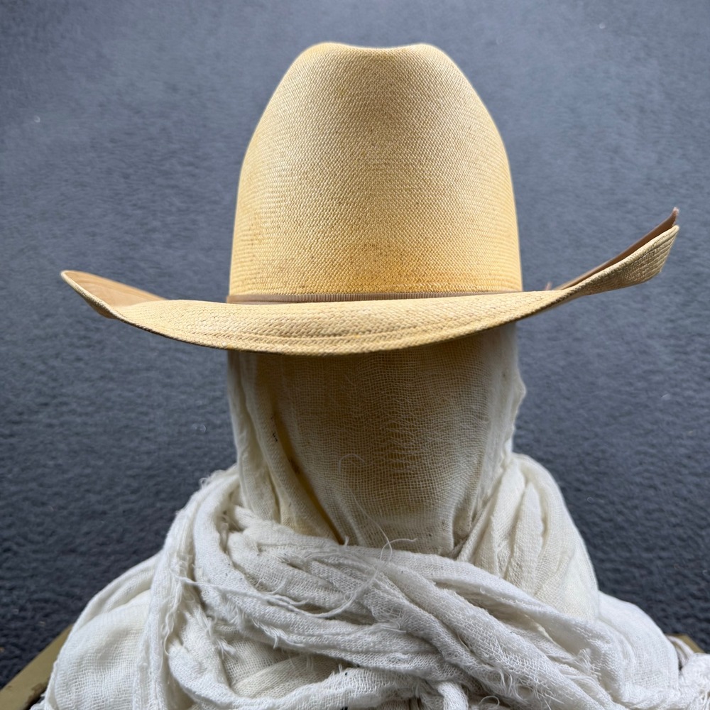 Resistol Genuine Cuenca Panama Straw Cowboy Hat 7 1/4 Long Oval Cattleman Hat